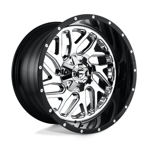 Fuel 2PC D211 TRITON 8X170 22X14 -70 CHROME PLATED GLOSS BLACK LIP
