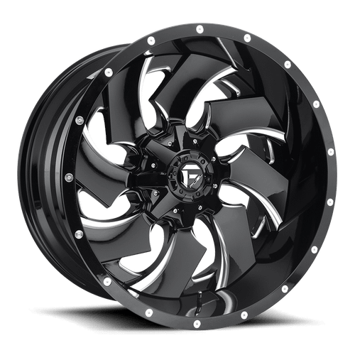 Fuel 2PC D239 CLEAVER 8X180 22X10 -13 GLOSS BLACK MILLED