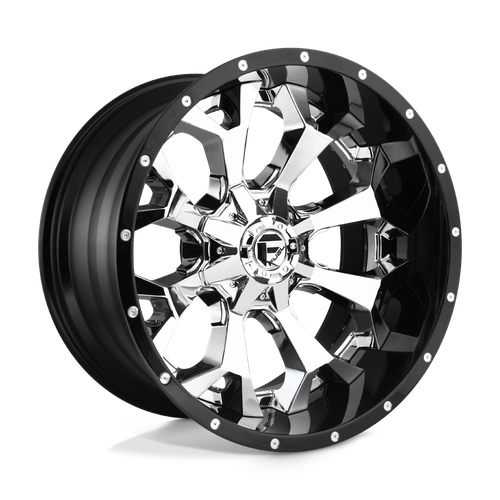 Fuel 2PC D246 ASSAULT 8X165.1 20X10 -18 CHROME PLATED GLOSS BLACK LIP