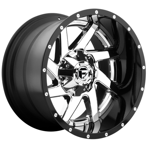 Fuel 2PC D263 RENEGADE 8X170 20X14 -76 CHROME PLATED GLOSS BLACK LIP