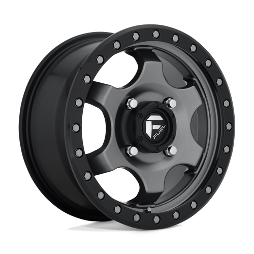Fuel UTV D640 GATLING 4X156 15X7 +55 MATTE GUN METAL BLACK BEAD RING