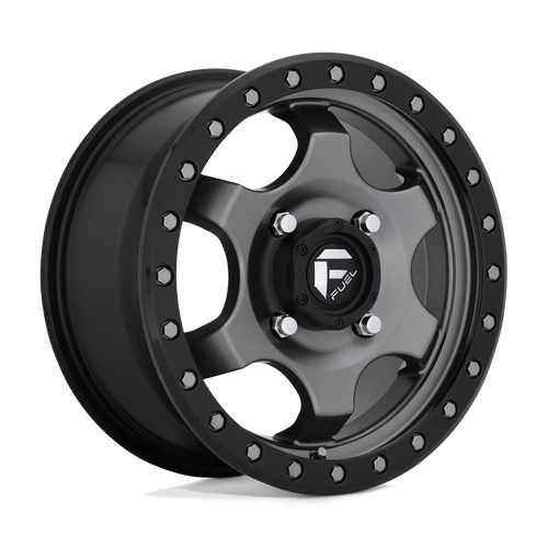 Fuel UTV D640 GATLING 4X137 15X7 +55 MATTE GUN METAL BLACK BEAD RING