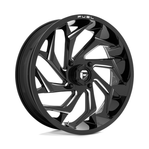 Fuel UTV D753 REACTION 4X156 22X7 +13 GLOSS BLACK MILLED