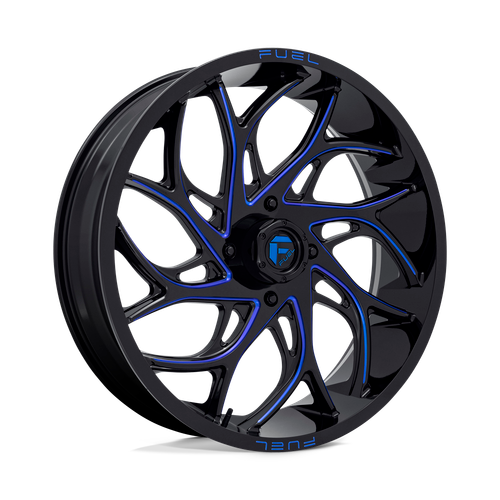 Fuel UTV D778 RUNNER UTV 4X156 24X7 +13 GLOSS BLACK MILLED CANDY BLUE