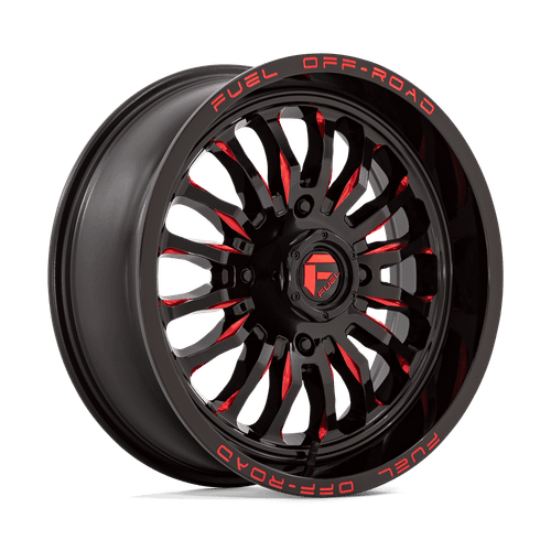 Fuel UTV D822 ARC UTV 4X137 18X7 +13 GLOSS BLACK MILLED RED