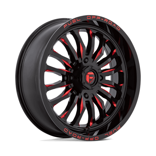 Fuel UTV D822 ARC UTV 4X156 20X7 +13 GLOSS BLACK MILLED RED