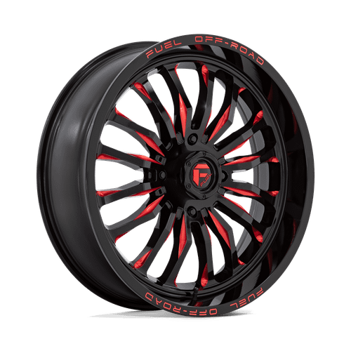 Fuel UTV D822 ARC UTV 4X137 22X7 +13 GLOSS BLACK MILLED RED