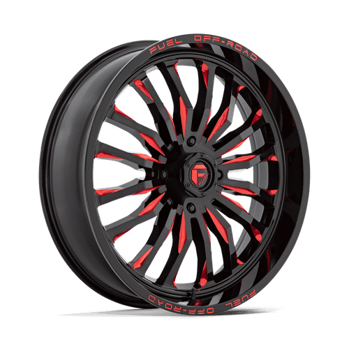 Fuel UTV D822 ARC UTV 4X137 24X7 +13 GLOSS BLACK MILLED RED