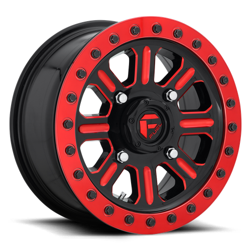Fuel UTV D911 HARDLINE BEADLOCK 4X137 15X10 +25 GLOSS BLACK RED TINTED CLEAR