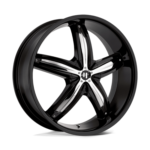Helo HE844 5X120/5X127 20X8 +38 GLOSS BLACK WITH REMOVABLE CHROME ACCENTS
