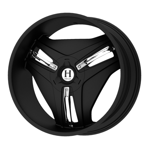 Helo HE849 5X115/5X139.7 22X9.5 +10 GLOSS BLACK WITH REMOVABLE CHROME  ACCENTS