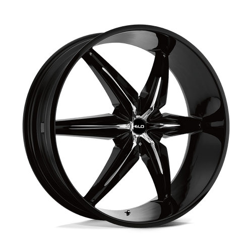 Helo HE866 5X135/5X139.7 22X9.5 +10 GLOSS BLACK WITH REMOVABLE CHROME ACCENTS