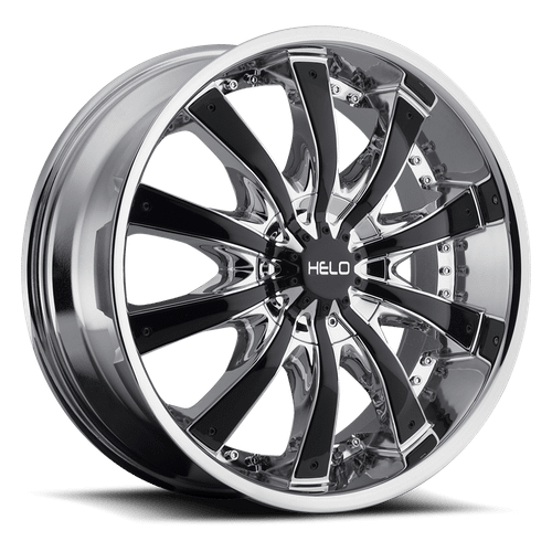 Helo HE875 5X120.65/5X127 24X9.5 +38 CHROME PLATED WITH GLOSS BLACK ACCENTS