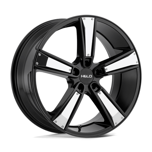 Helo HE899 5X120 20X8.5 +38 SATIN BLACK WITH GLOSS BLACK & CHROME INSERTS