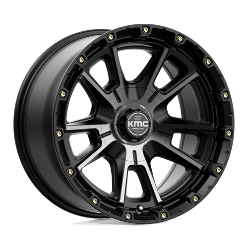 KMC KM100 SYNC 5X127/5X139.7 17X9 +18 SATIN BLACK WITH GRAY TINT