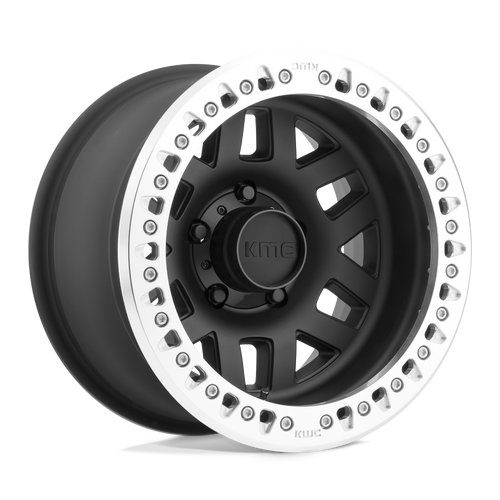 KMC KM229 MACHETE CRAWL BEADLOCK 5X127 17X9 -38 SATIN BLACK MACHINED BEAD RING