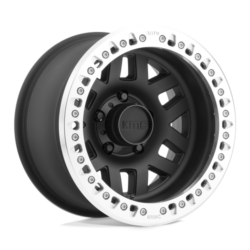KMC KM229 MACHETE CRAWL BEADLOCK 6X139.7 17X9 -38 SATIN BLACK MACHINED BEAD RING