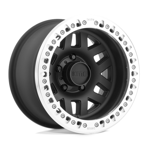 KMC KM229 MACHETE CRAWL BEADLOCK 8X165.1 17X9 -38 SATIN BLACK MACHINED BEAD RING