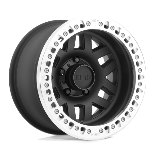 KMC KM229 MACHETE CRAWL BEADLOCK 8X170 17X9 -38 SATIN BLACK MACHINED BEAD RING