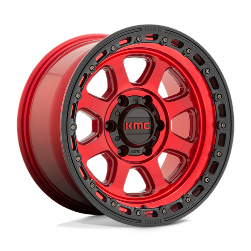 KMC KM548 CHASE 8X180 20X9 +18 CANDY RED WITH BLACK LIP