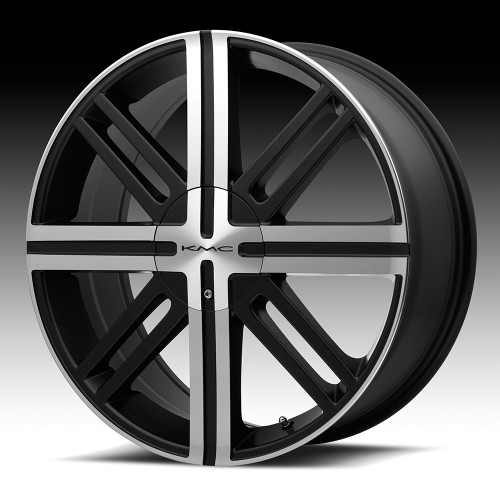 KMC KM675 SPLICE 5X114.3/5X120.65 16X7 +35 SATIN BLACK WITH MACHINED FACE