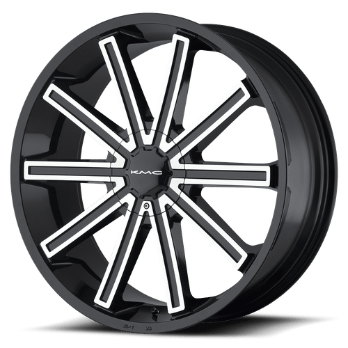 KMC KM681 NERVE BLANK 24X9 +15 GLOSS BLACK MACHINED