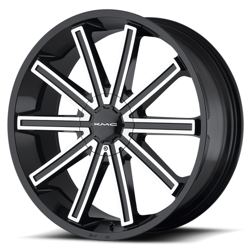 KMC KM681 NERVE BLANK 24X9 +38 GLOSS BLACK MACHINED