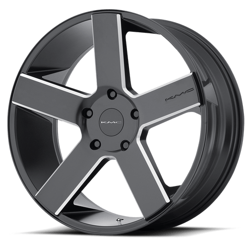 KMC KM690 MC 5 5X139.7 20X8.5 +15 SATIN BLACK BLACK WITH MILLED SPOKES