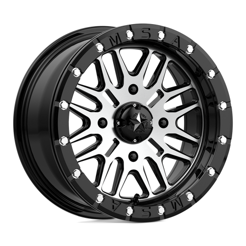 MSA Offroad Wheels M37 BRUTE BEADLOCK 4X137 15X7 +10 GLOSS BLACK MACHINED