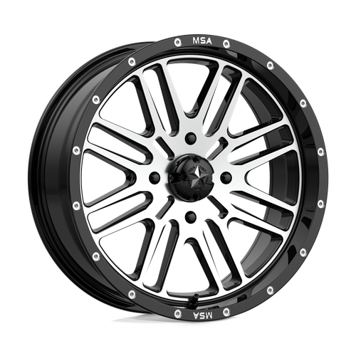 MSA Offroad Wheels M38 BRUTE 4X156 18X7 +10 GLOSS BLACK MACHINED