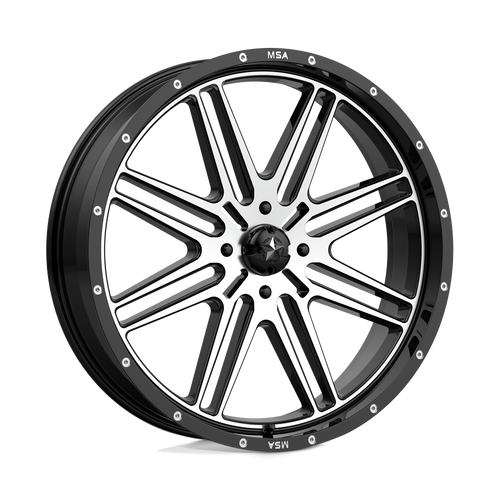 MSA Offroad Wheels M38 BRUTE 4X156 24X7 +10 GLOSS BLACK MACHINED
