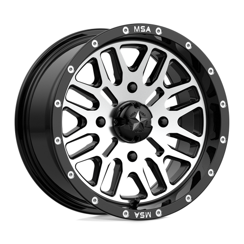 MSA Offroad Wheels M38 BRUTE 4X110 14X7 +10 GLOSS BLACK MACHINED