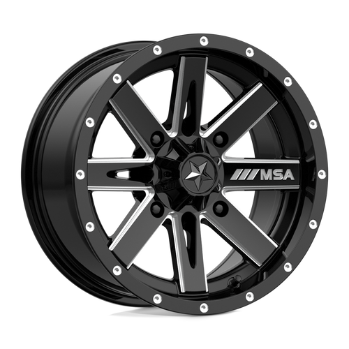 MSA Offroad Wheels M41 BOXER 4X110 14X7 +10 GLOSS BLACK MILLED