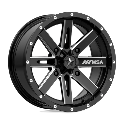 MSA Offroad Wheels M41 BOXER 4X110 15X7 +10 GLOSS BLACK MILLED