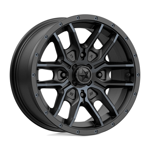 MSA Offroad Wheels M43 FANG 4X137 15X7 +10 SATIN BLACK WITH TITANIUM TINT
