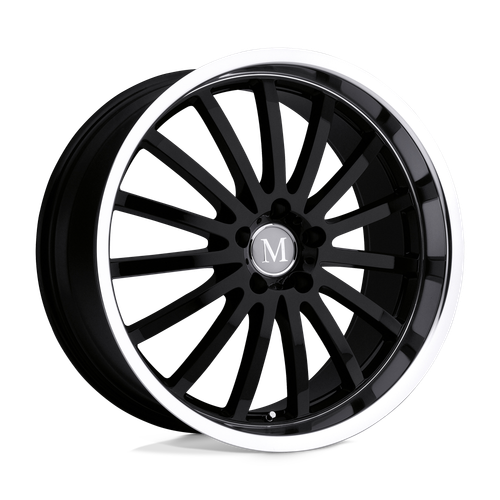 Mandrus MILLENIUM 5X112 17X8 +25 GLOSS BLACK W/ MIRROR CUT LIP