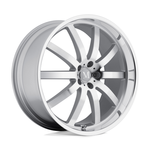 Mandrus WILHELM 5X112 20X8.5 +25 SILVER W/ MIRROR CUT FACE & LIP
