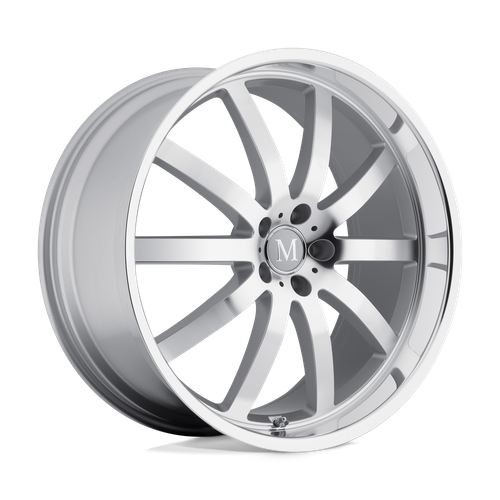 Mandrus WILHELM 5X112 22X9 +39 SILVER W/ MIRROR CUT FACE & LIP