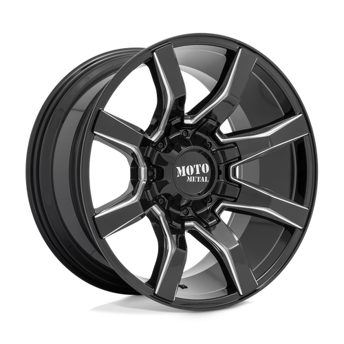 Moto Metal MO804 SPIDER 8X165.1 22X10 -18 GLOSS BLACK MILLED