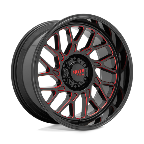 Moto Metal MO805 5X127 22X10 -18 GLOSS BLACK MILLED WITH RED TINT