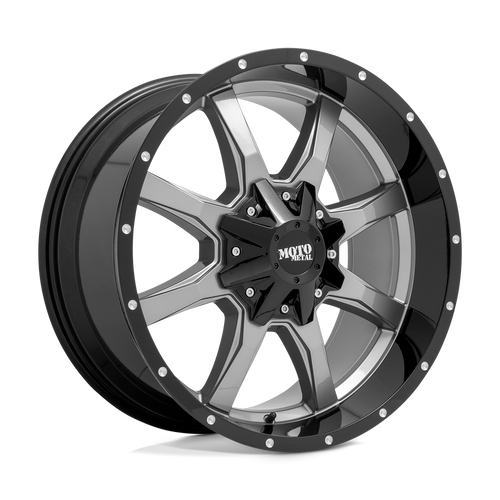 Moto Metal MO970 8X180 20X10 +12 GLOSS GRAY CENTER GLOSS BLACK LIP
