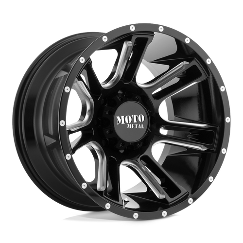 Moto Metal MO982 AMP 8X170 24X12 -44 GLOSS BLACK MILLED
