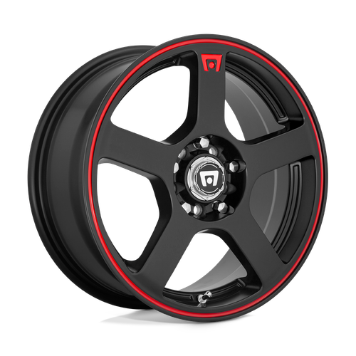 Motegi MR116 FS5 4X100/4X108 17X7 +40 MATTE BLACK RED RACING STRIPE wheel for 2014 Mini Cooper