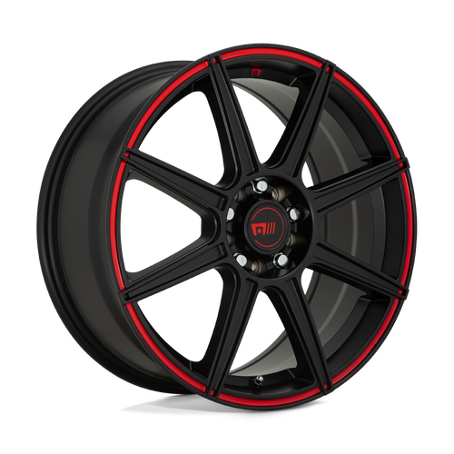 Motegi MR142 CS8 5X110/5X115 17X7 +40 SATIN BLACK WITH RED STRIPE wheel for 2003 Saab 9-5