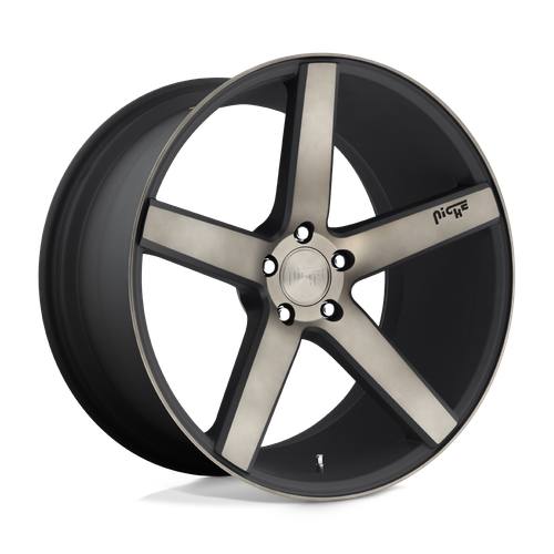 Niche 1PC M134 MILAN 5X115 20X8.5 +38 MATTE BLACK MACHINED WITH DOUBLE DARK TINT