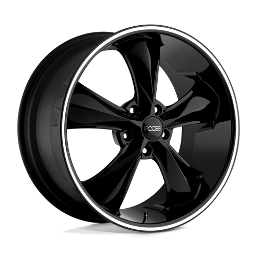 Foose 1PC F104 LEGEND 5X120.65 20X8.5 +7 GLOSS BLACK MILLED