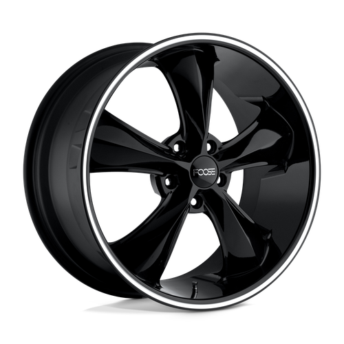 Foose 1PC F104 LEGEND 5X115 20X8.5 +7 GLOSS BLACK MILLED