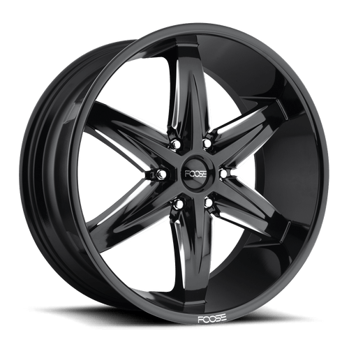 Foose 1PC F162 SLIDER 6X139.7 22X9.5 +30 GLOSS BLACK MILLED