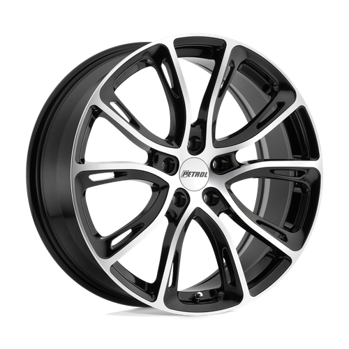 Petrol P5A 5X114.3 17X7.5 +40 GLOSS BLACK W/ MACHINED CUT FACE