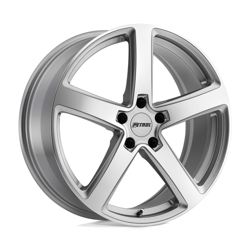 Petrol P2A 5X112 17X8 +40 SILVER W/ MACHINED CUT FACE